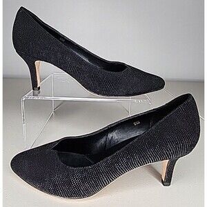 NWOB New Vaneli Black low heeled Pointed Toe pump Studded Womens Size 8.5 M